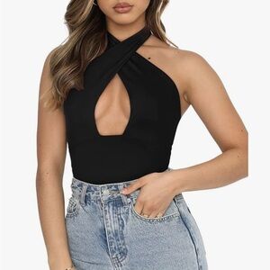 Women's Trendy Criss Cross Halter Thong Bodysuits - REORIA Butsmooth®